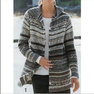 J Jill Wool/Alpaca Blend Open Front Cardigan S